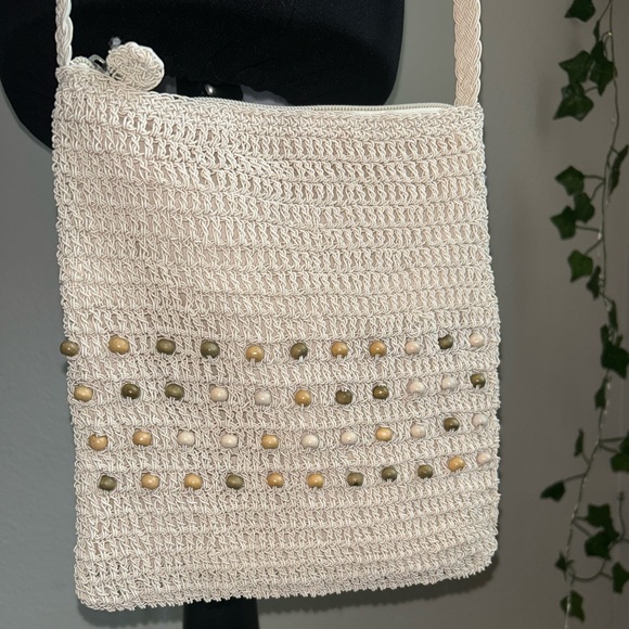 Handmade Crochet Beaded CrossBody Bag - Picture 1 of 12
